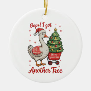 Oops Ich Got noch ein Baum Gänse Weihnachten Weihn Keramik Ornament
