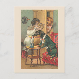 "Oops Nr. 2" Vintage-Hundepostkarte Postkarte