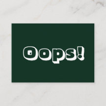 Oops, Oops! Sorry, dunkelgrüne, moderne, fette Kar