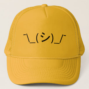 Oops Shrug Emoticon ¯\_(シ)_/¯ Japanese Kaomoji Truckerkappe