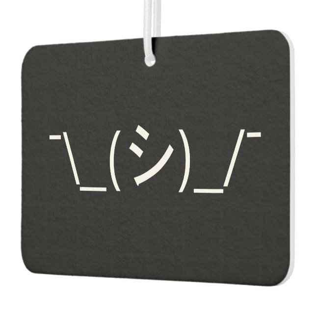 Oops Shrug Emoticon Ø\_(シ_/ Japanisch Kaomoji Autolufterfrischer (Links)