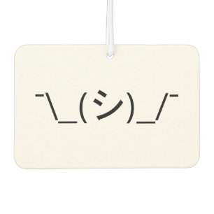 Oops Shrug Emoticon Ø\_(シ_/ Japanisch Kaomoji Autolufterfrischer