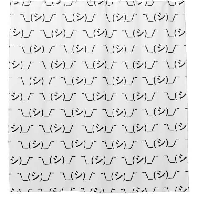 Oops Shrug Emoticon Ø\_(シ_/ Japanisch Kaomoji Duschvorhang (Vorderseite)