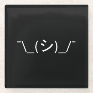 Oops Shrug Emoticon Ø\_(シ_/ Japanisch Kaomoji Glasuntersetzer