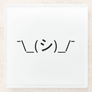 Oops Shrug Emoticon Ø\_(シ_/ Japanisch Kaomoji Glasuntersetzer