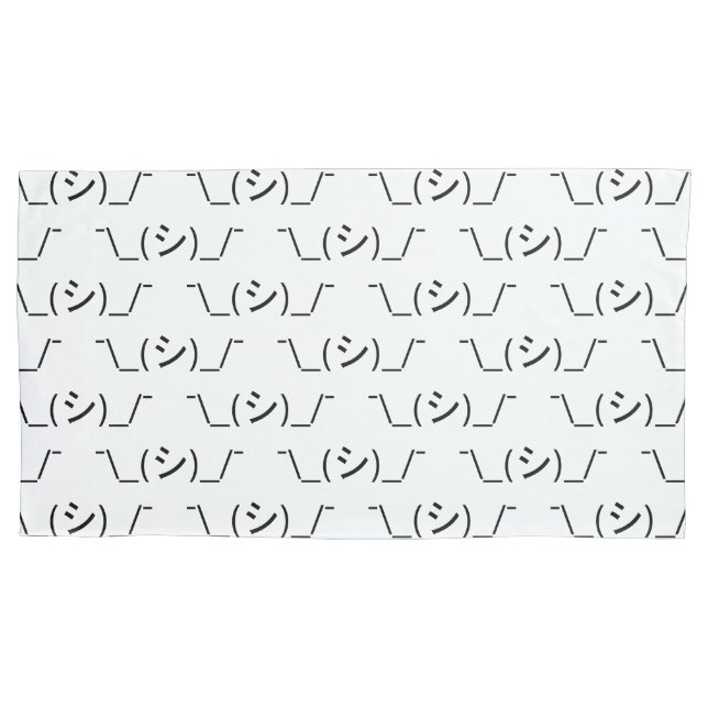 Oops Shrug Emoticon Ø\_(シ_/ Japanisch Kaomoji Kissenbezug (Vorderseite-Links)