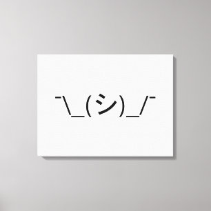 Oops Shrug Emoticon Ø\_(シ_/ Japanisch Kaomoji Leinwanddruck