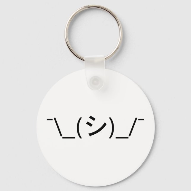 Oops Shrug Emoticon Ø\_(シ_/ Japanisch Kaomoji Schlüsselanhänger (Vorderseite)