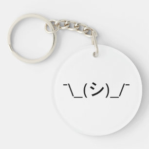 Oops Shrug Emoticon Ø\_(シ_/ Japanisch Kaomoji Schlüsselanhänger