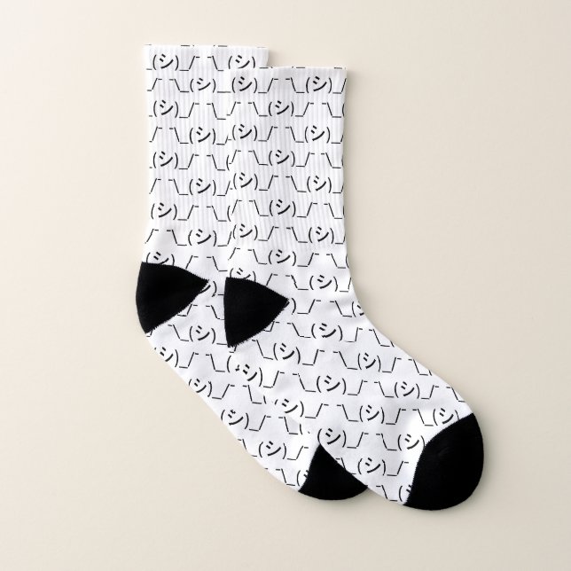 Oops Shrug Emoticon Ø\_(シ_/ Japanisch Kaomoji Socken (Paar)