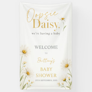 Oopsie Daisy Minimalistische Babyparty Begrüßung Banner