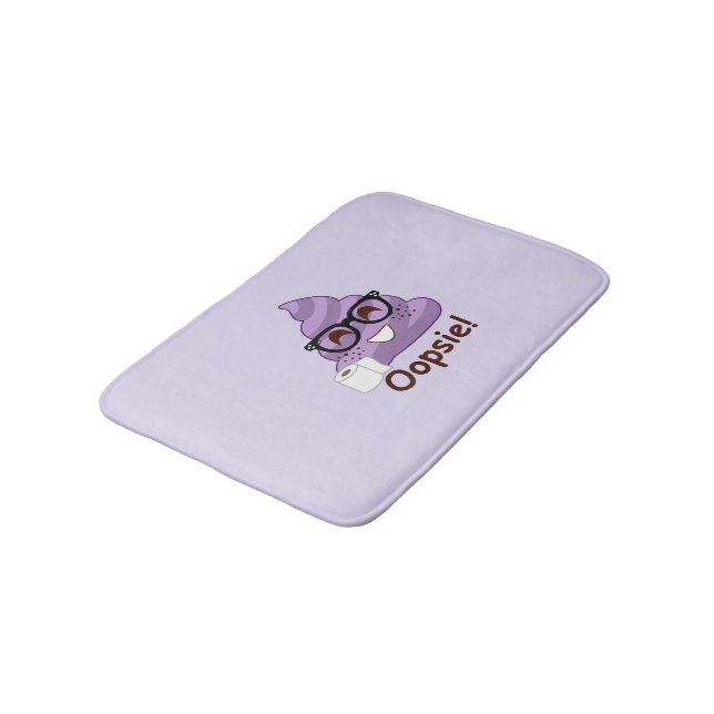Oopsie kacken! Emoji lila Bad-Matte Badematte (Schrägansicht)