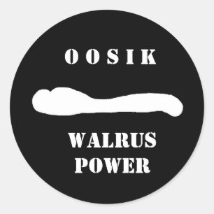 oosik Walroßrepräsentant Runder Aufkleber