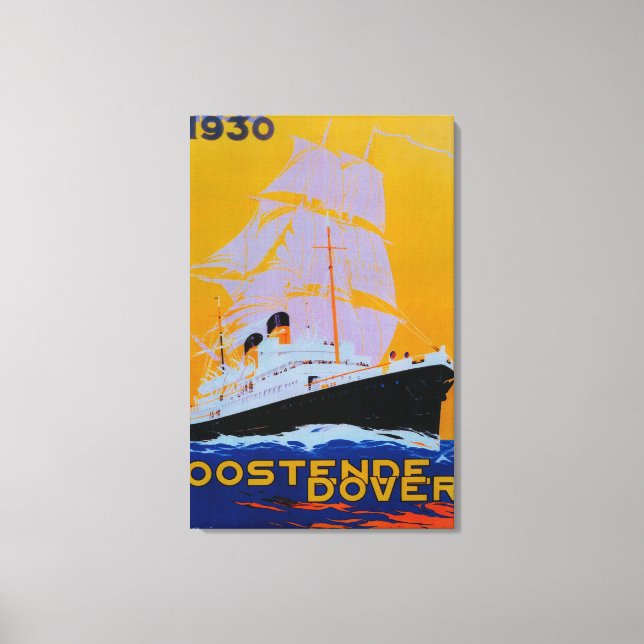 Oostende Dover Vintage Poster Europe Leinwanddruck (Vorderseite)