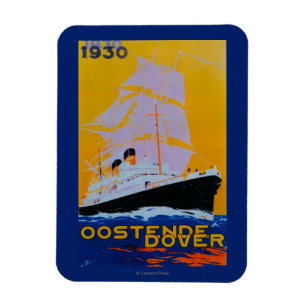 Oostende Dover Vintage PosterEuropa Magnet