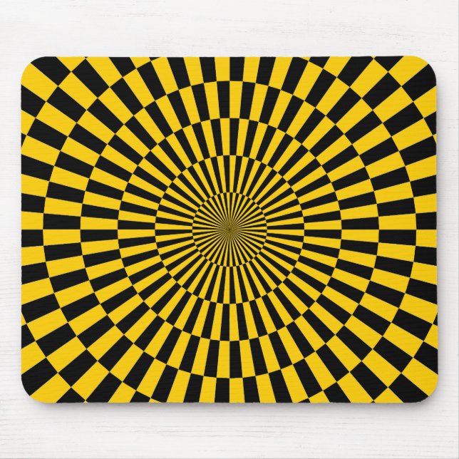 Op Art - Amber und Schwarz Mousepad (Vorne)