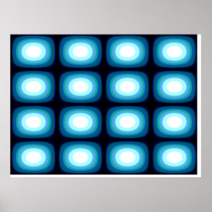 Op Art Blaue Blobs Poster