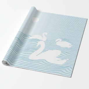 OP-Art Blaues Schwan-Drift-Geschenkpapier Geschenkpapier
