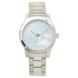 OP Art Blue Swan Drift Armbanduhr