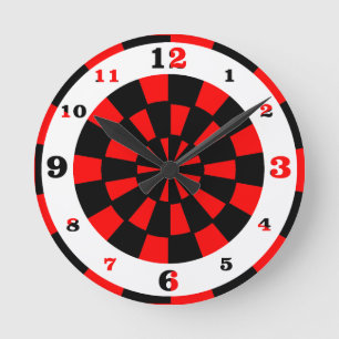 Op Art Dartboard Look nummeriert Runde Wanduhr