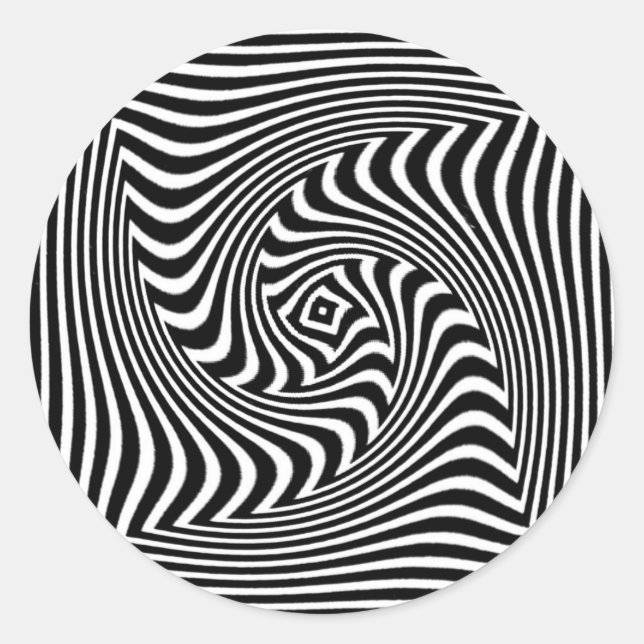 Op Art Design Runder Aufkleber (Vorderseite)