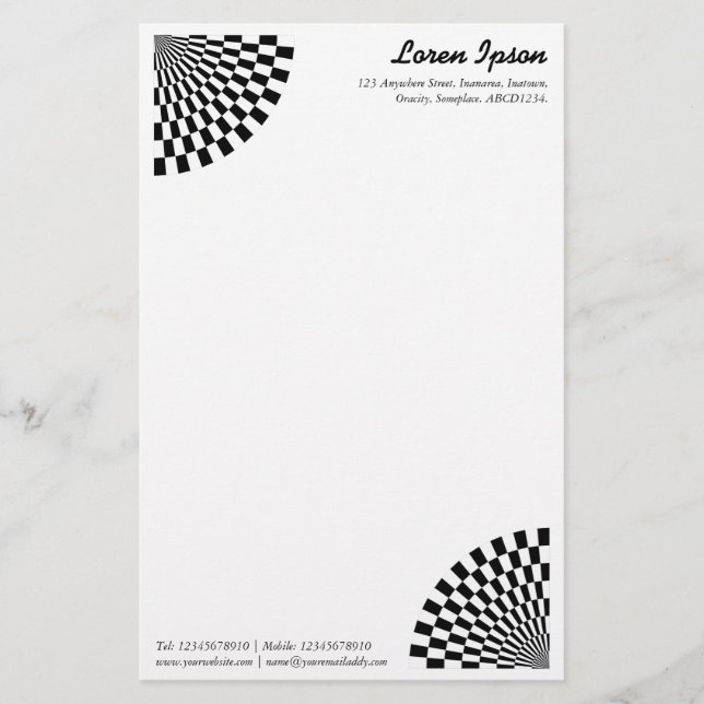 Op Art Fan Briefpapier (Vorderseite)