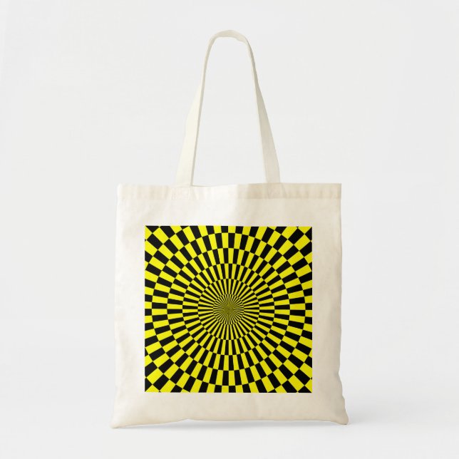 Op Art - Gelb und Schwarz Tragetasche (Vorne)