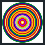 Op Art Homage to CT Multicolor Concentric Circles Poster<br><div class="desc">Op Art Homage to CT Multicolor Concentric Circles</div>