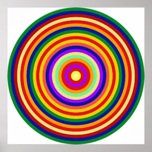 Op Art Hommage an CT mehrfarbige konzentrische Kre Poster