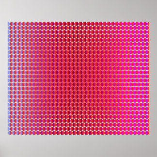 Op Art konfrontiert einander Red Fuchsia Violet Poster