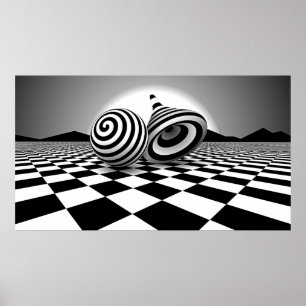 Op Art Landschaft Poster
