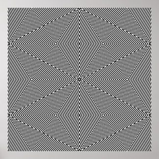 Op Art nur symmetrische Formen 06 Poster