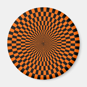 Op Art - Orange und Schwarz Magnet