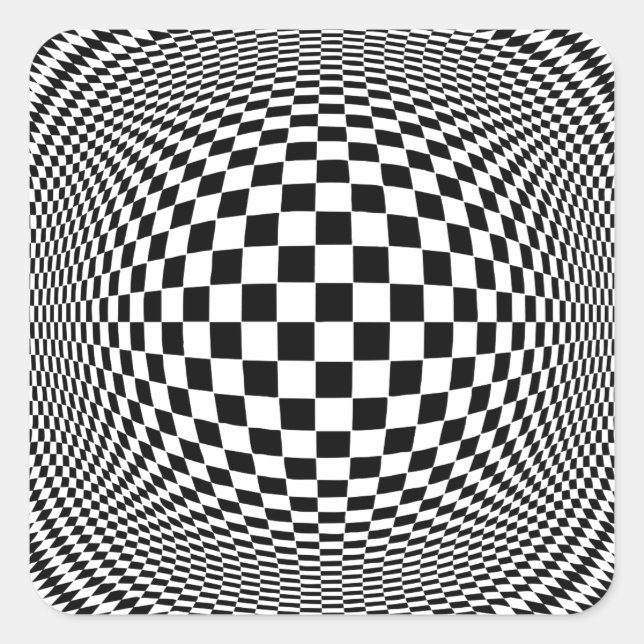 Op Art Quadratischer Aufkleber (Vorderseite)
