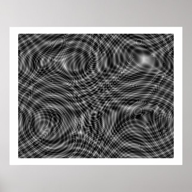 Op Art Random Moire Waves 01 Nahtlos Poster (Vorne)