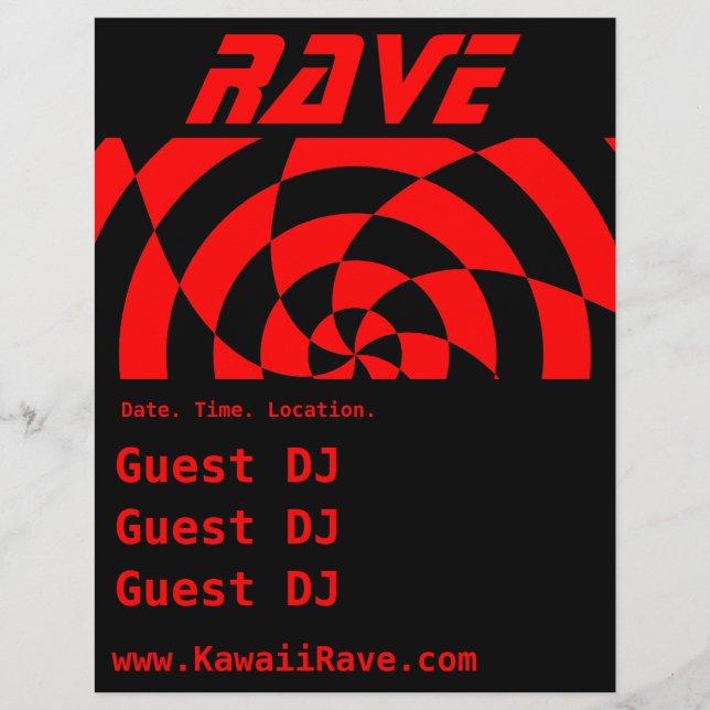 Op Art Rave Custom Flyer (Vorne)