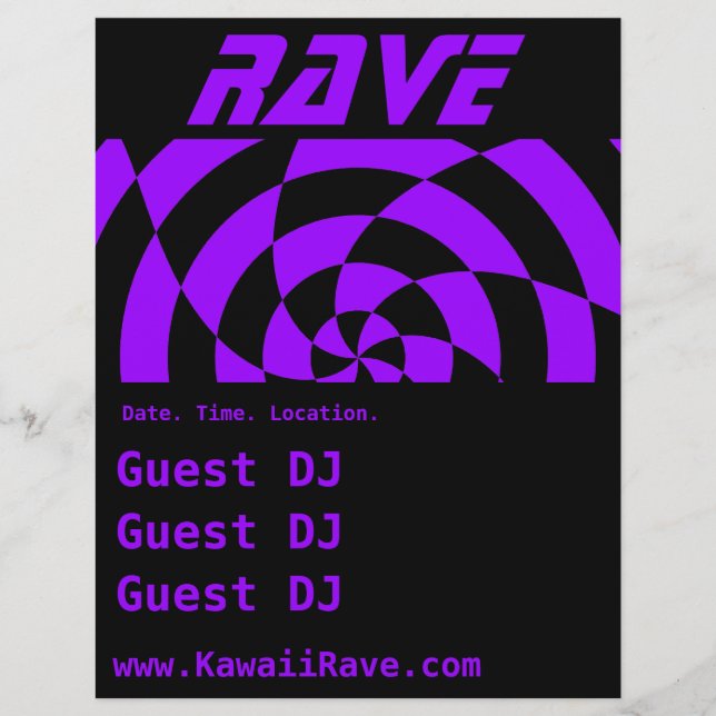 Op Art Rave Custom Flyer (Vorne)