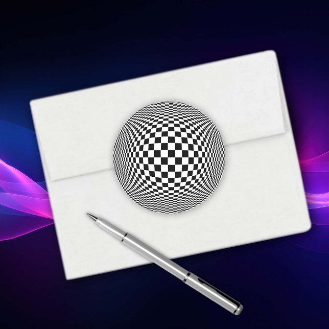 Op Art Runder Aufkleber (Op Art Classic Round Sticker)