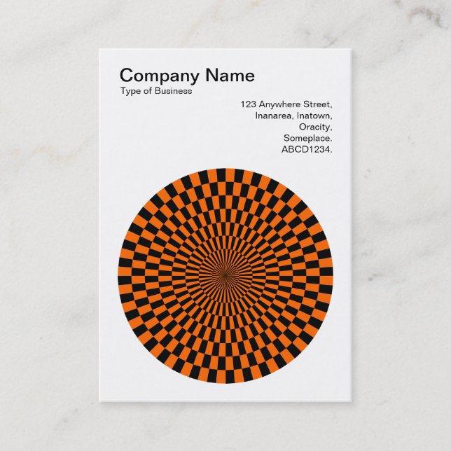 Op Art - Schwarz und Orange Visitenkarte (Vorderseite)