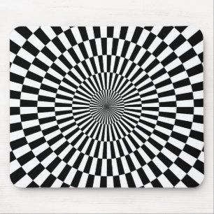 Op Art - Schwarz und Weiß Mousepad