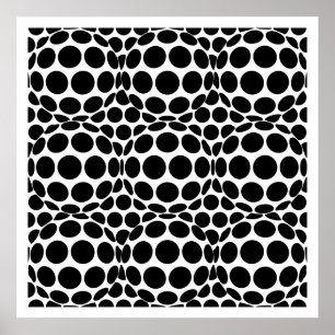 Op Art Spots und Spheres - Schwarz und Weiß Poster
