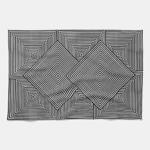 Op Art Squares Geschirrtuch