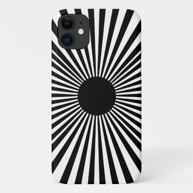 Op Art Sunburgh - Abstraktes Schwarz-Weiß-Poster Case-Mate iPhone Hülle (Rückseite)