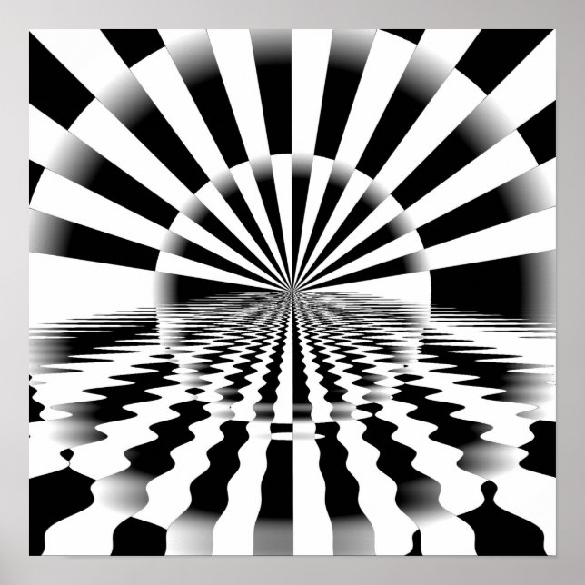 Op Art Sunrise Poster (Vorne)