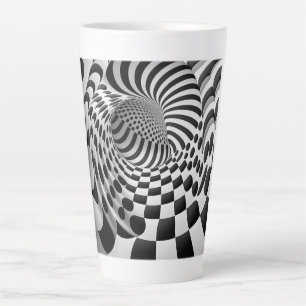 Op Art Tunnel Latte Tasse 