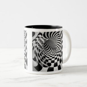 Op Art Tunnel Zwei-Ton-Becher, 330 ml Zweifarbige Tasse