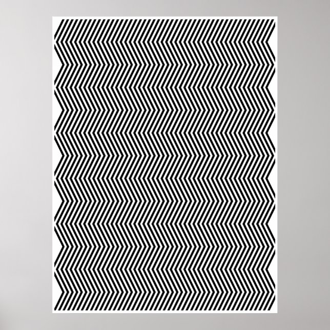 Op Art Vertical Zig Zag Two Poster (Vorne)