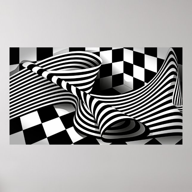 Op art Wave Poster (Vorne)