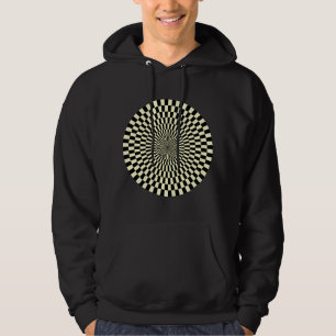 Op Art Wheel - Cream und Black Hoodie