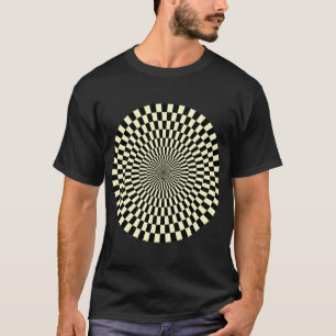 Op Art Wheel - Cream und Black T-Shirt